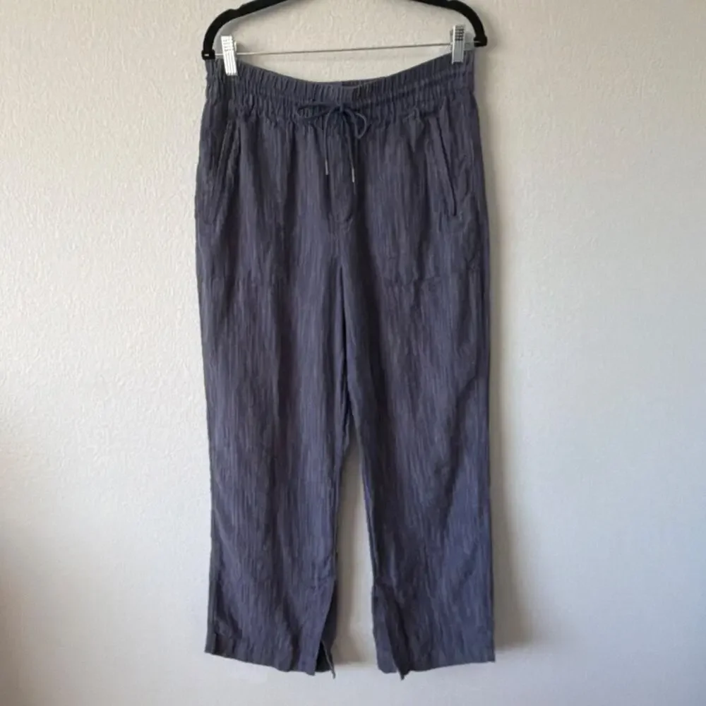 Athleta Retreat Women's High Rise Pants Wide Leg Size M Blue Raining Violet - Picture 1 of 8